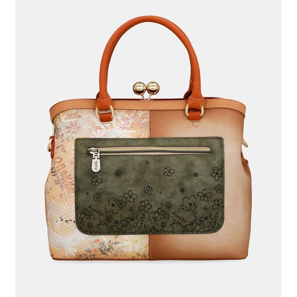 Anekke Peace & Love camel kiss clasp bag