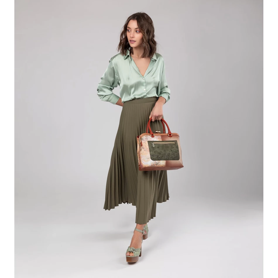 Anekke Peace & Love camel kiss clasp bag