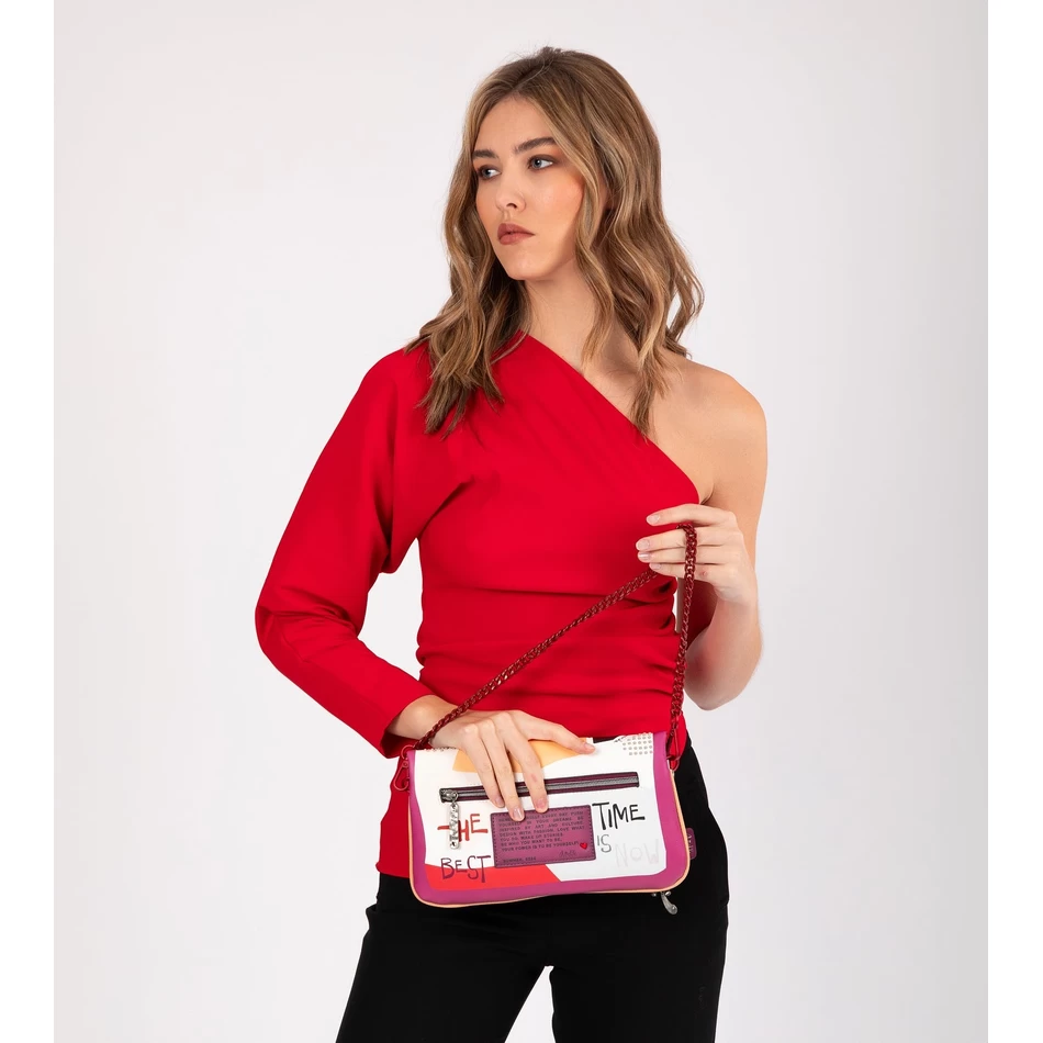 Anekke Modna Torbica Za čez Ramo S Kovinskim Ročajem