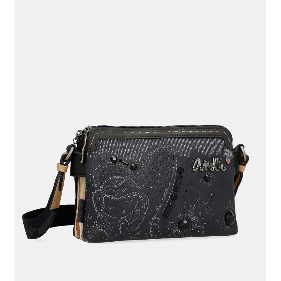 Anekke Studio Navy Blue 2-komorová Crossbody Kabelka