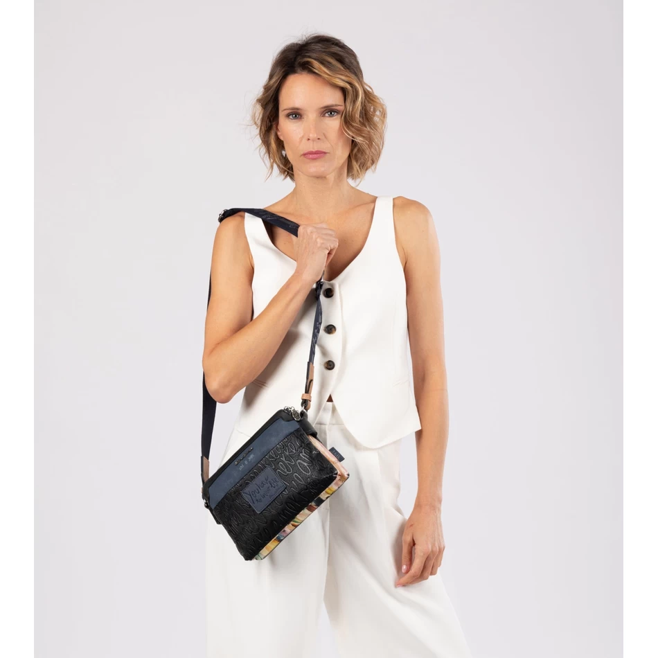 Anekke Studio Navy Blue 2-komorová Crossbody Kabelka