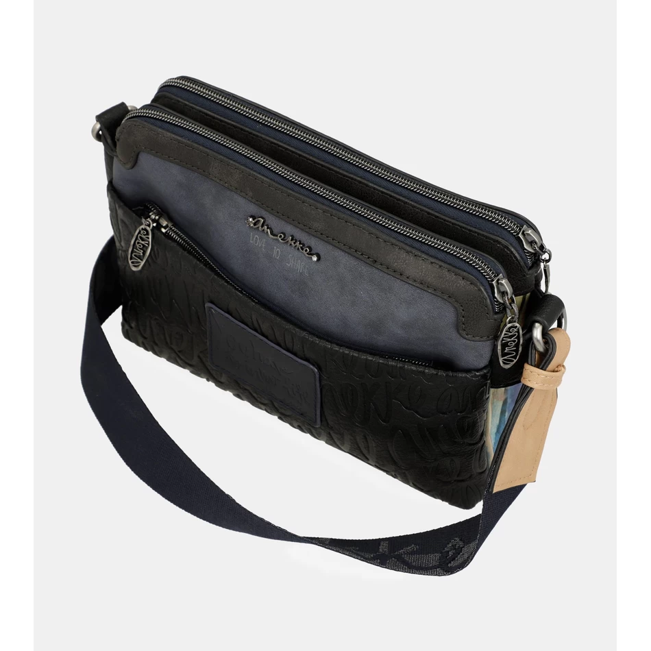 Anekke Studio Navy Blue 2-komorová Crossbody Kabelka