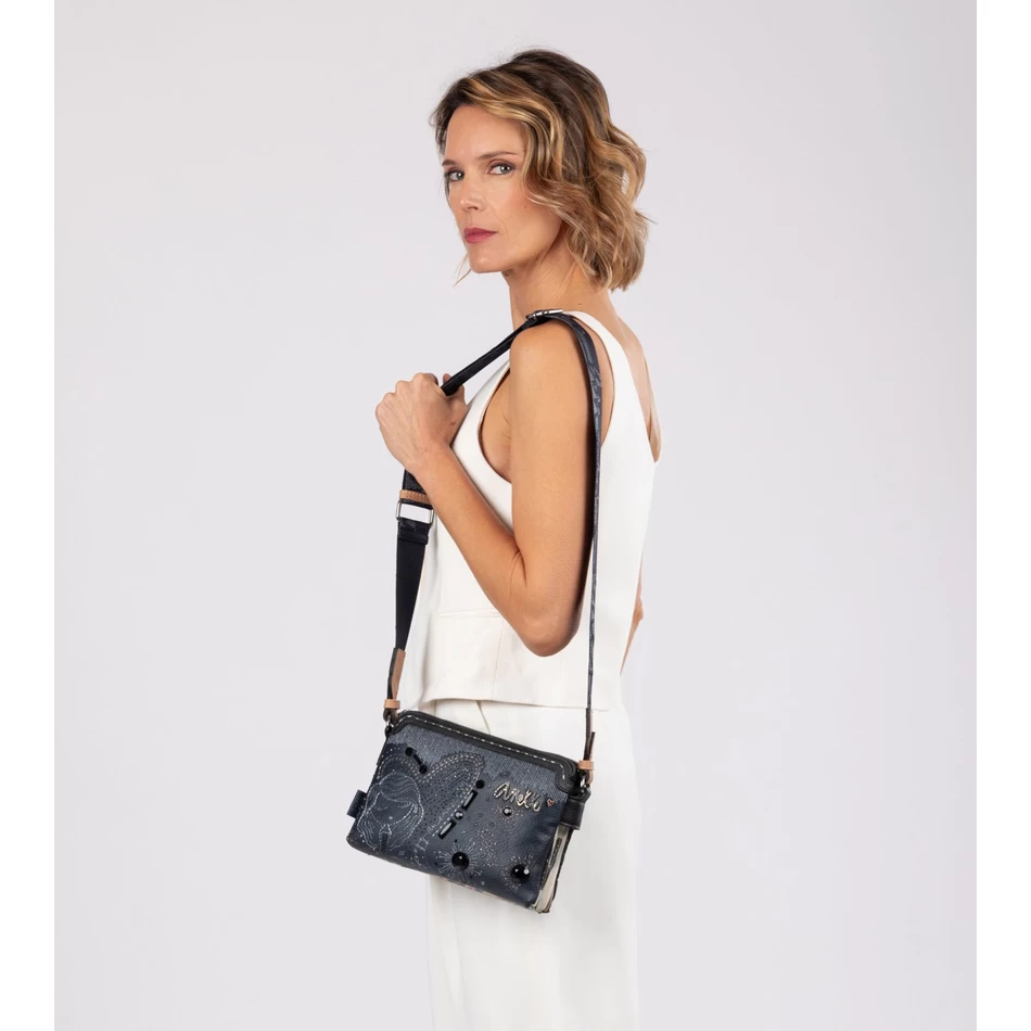 Anekke Studio Laivastonsininen 2-osastoinen Crossbody Laukku