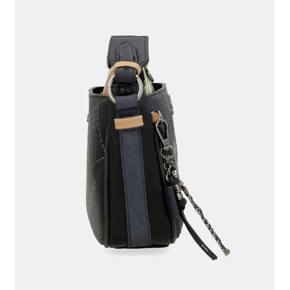 Anekke Studio Laivastonsininen 3-osastoinen Crossbody-laukku