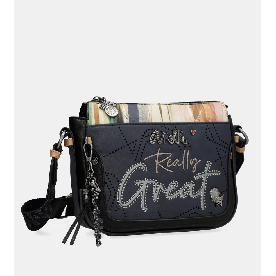 Anekke Studio Tumesinine 3-osaline Crossbody Kott