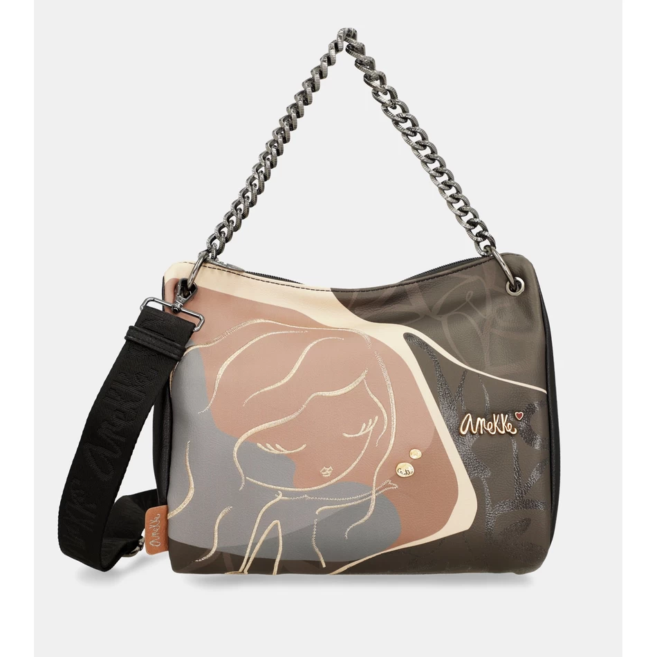 Anekke Heartbeat Crossbody Laukku Metallikahvalla