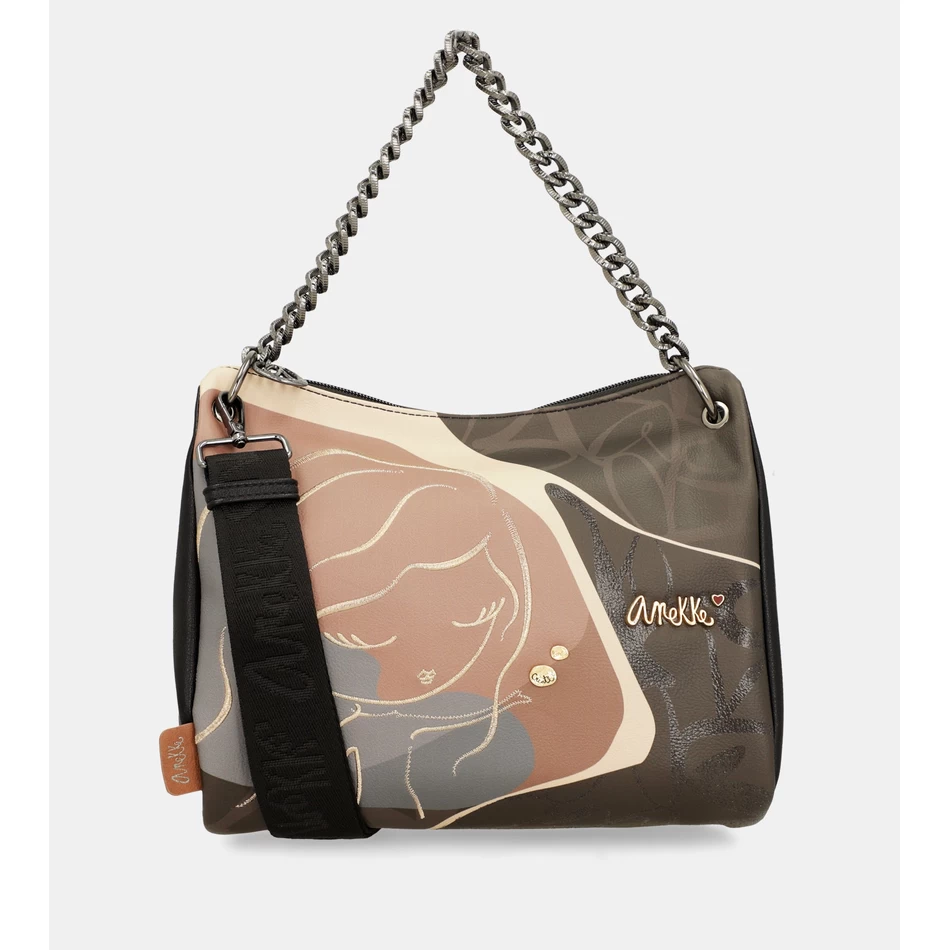 Anekke Heartbeat Crossbody Laukku Metallikahvalla