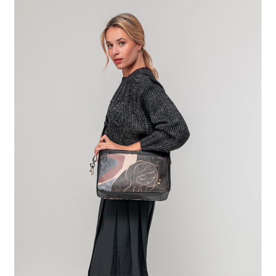 Anekke Heartbeat Crossbody Laukku Metallikahvalla