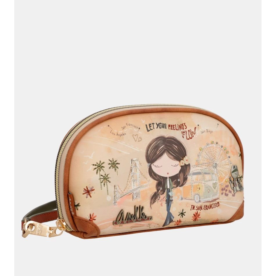 Anekke Peace & Love camel RFID holdall bag