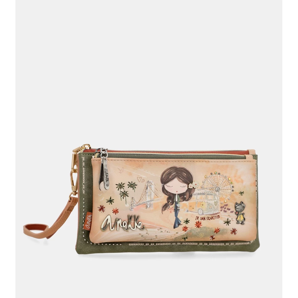 Anekke Anekke Peace & Love camel RFID wallet