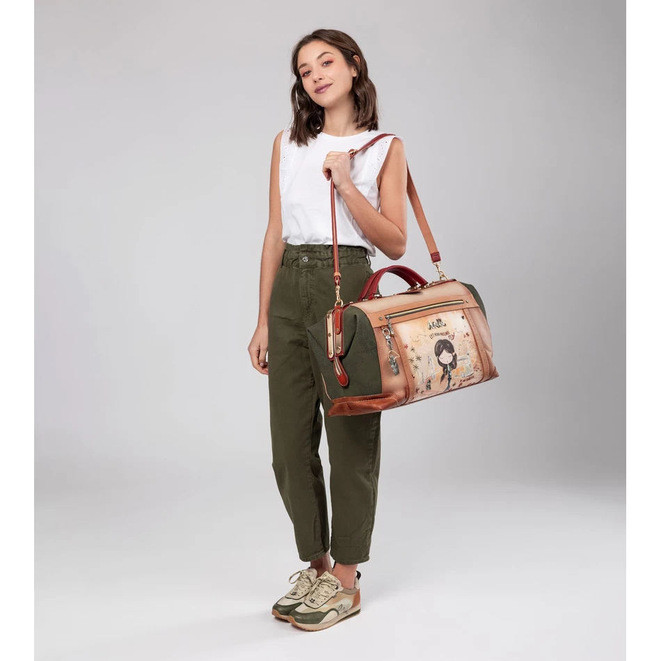 Anekke Peace & Love camel travel bag