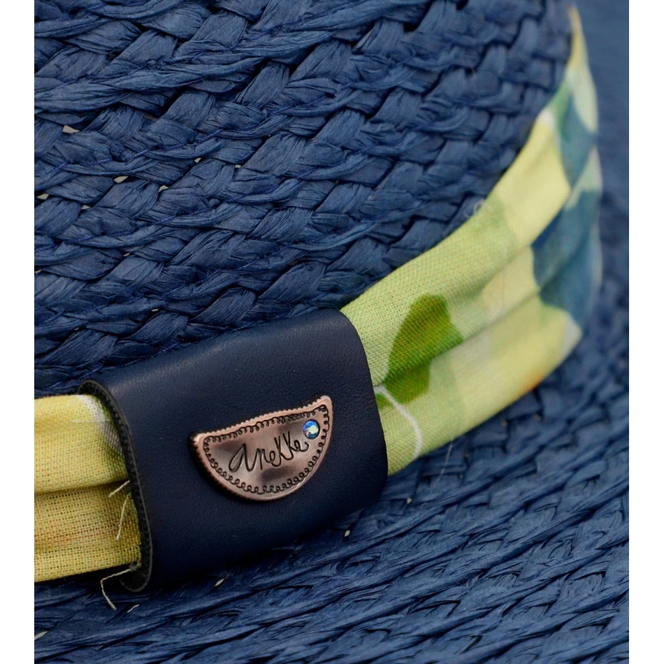 Anekke Lacivert Rafya şapka