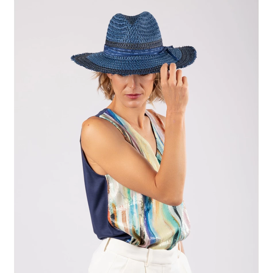 Anekke Tweekleurige Raffia Hoed