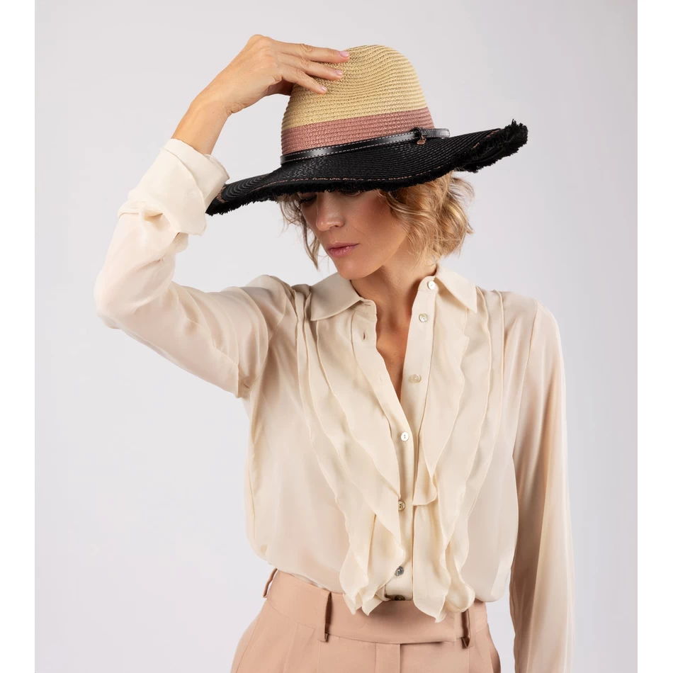 Anekke Cappello In Rafia A Contrasto