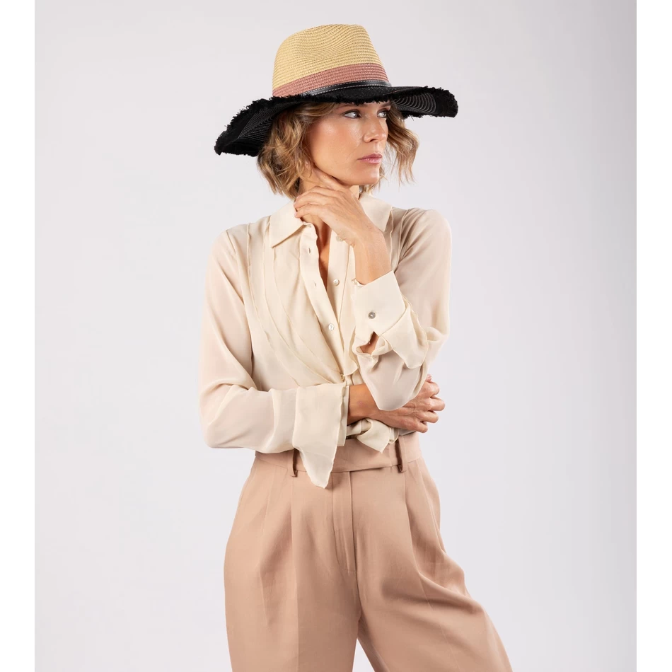 Anekke Cappello In Rafia A Contrasto