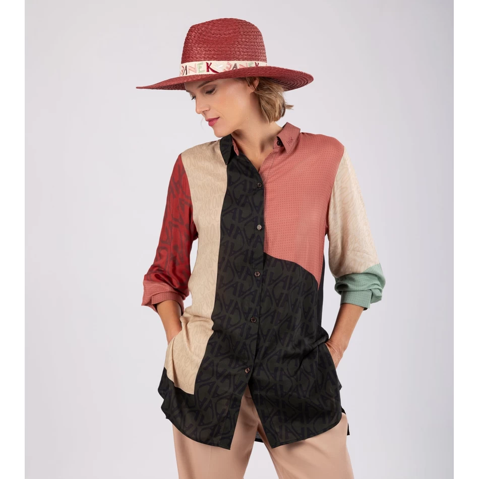 Anekke Terracotta Raffia Hoed