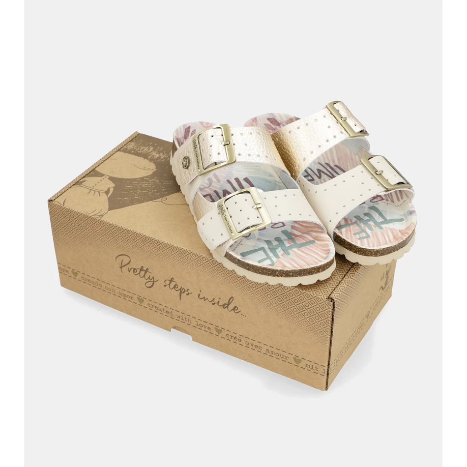 женские золотые био-сандалии Anekke