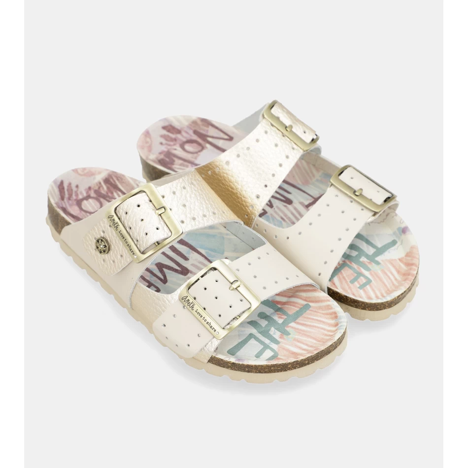 женские золотые био-сандалии Anekke