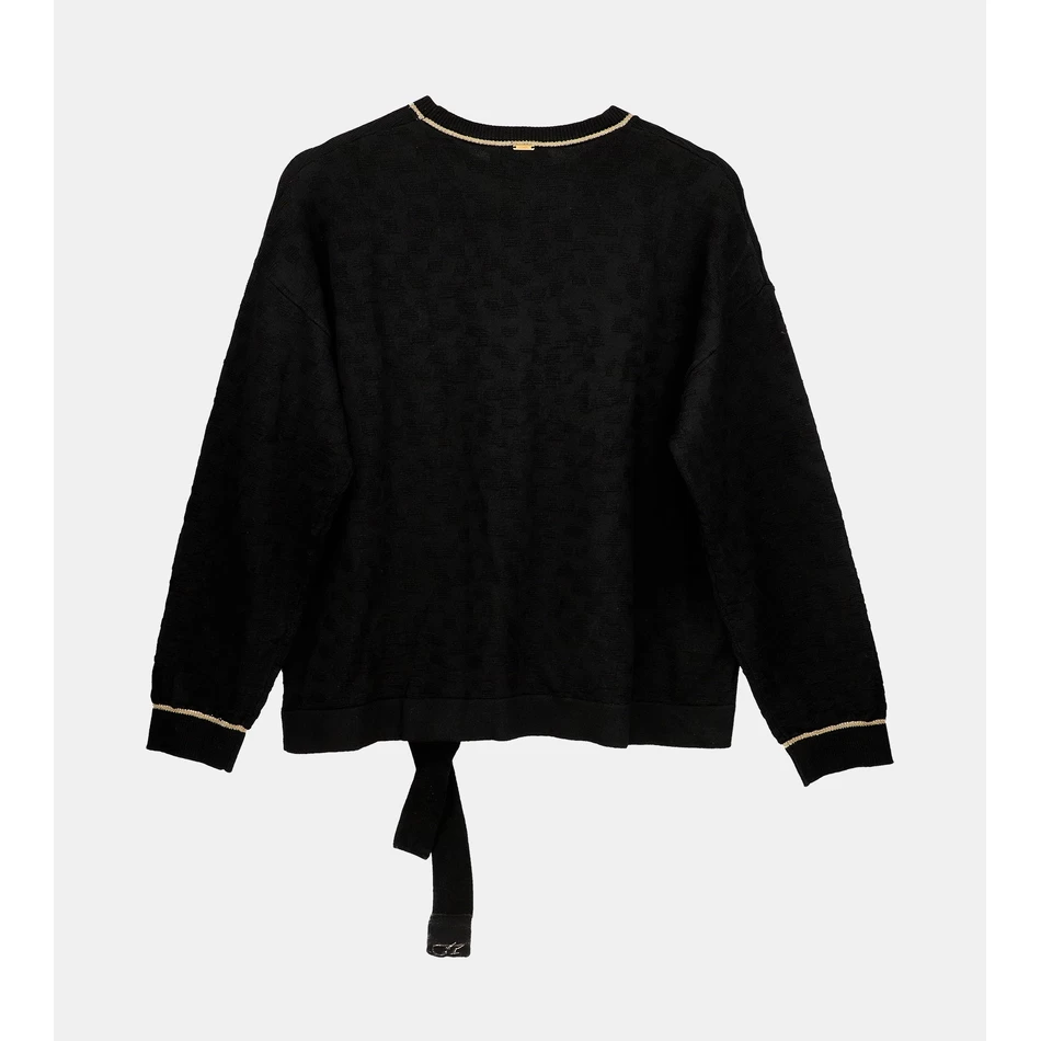 Sweter Leher Awak Shōen Hitam Anekke