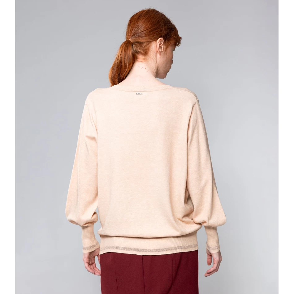 Sweter Kerah V Anekke Beige Shōen