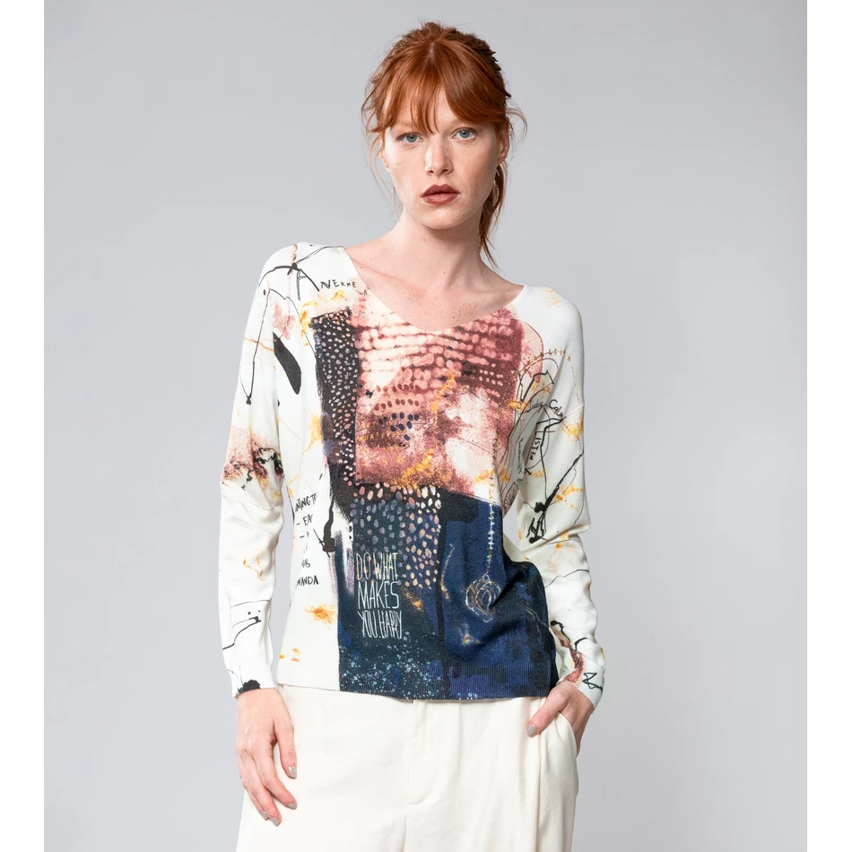 Sweter Bermotif Sikat Anekke