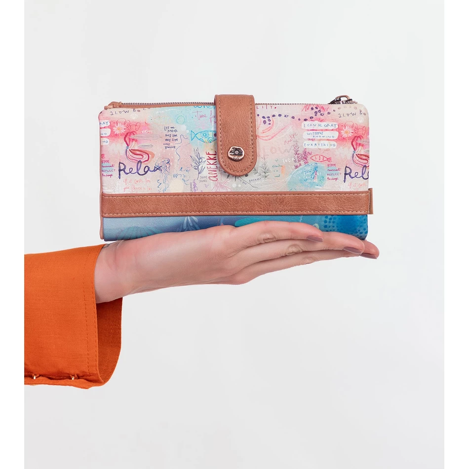 Anekke 地中海 ラージ フレキシブル ファブリック ウォレット