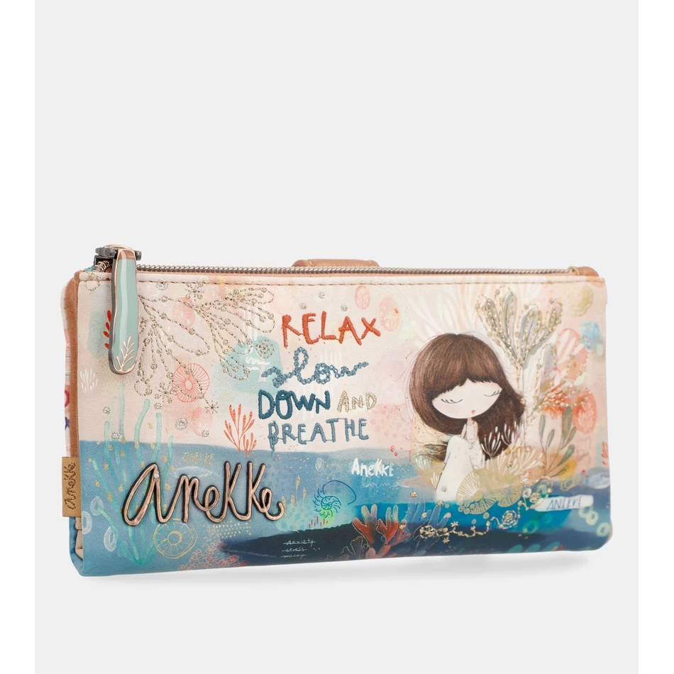 Anekke Mediterrane Grote Portemonnee Van Flexibele Stof