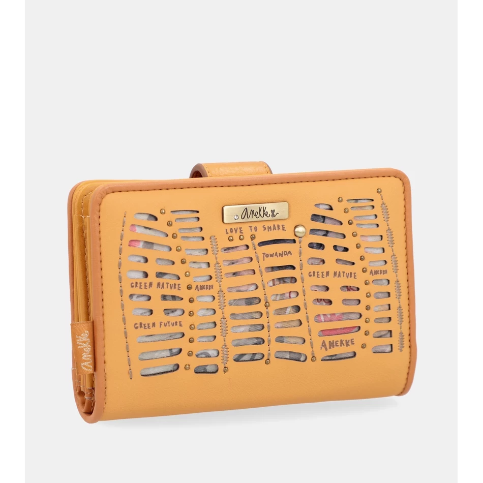 Anekke Nature Pachamama medium RFID wallet ochre ocher