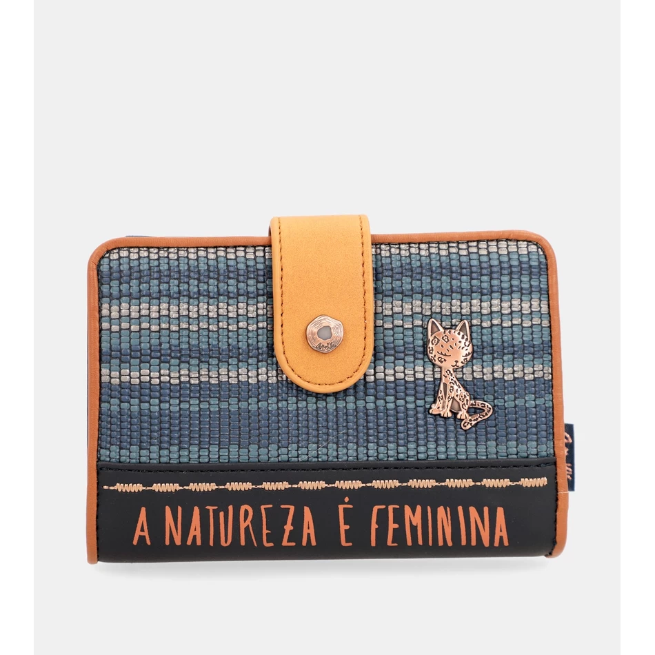 Anekke Nature Pachamama Medium Rfid Portemonnee Marineblauw