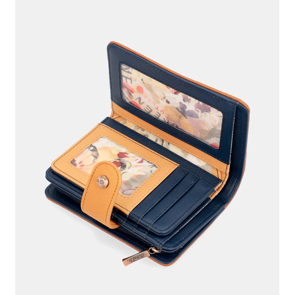 Anekke Nature Pachamama Medium Rfid Portemonnee Marineblauw