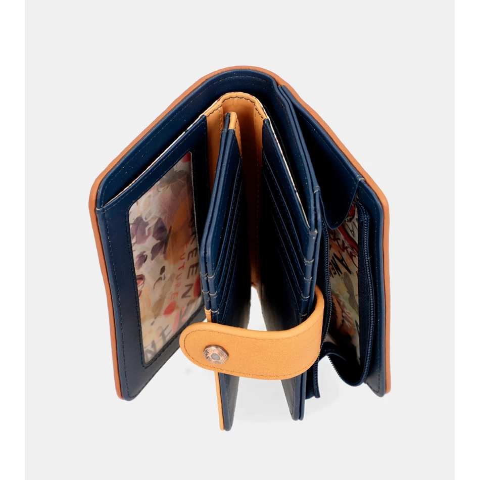 Anekke Nature Pachamama Medium Rfid Portemonnee Marineblauw