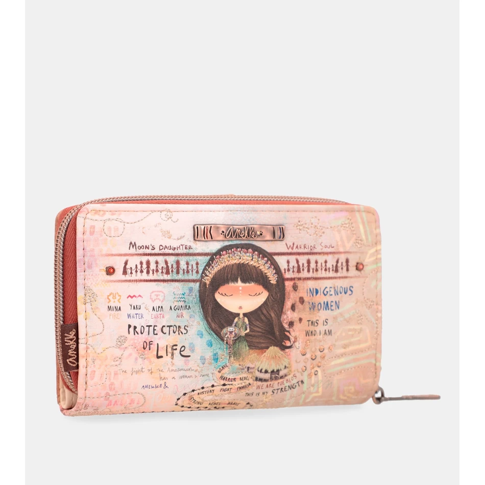 محفظة Anekke Menire متوسطة الحجم منقوشة بتقنية تحديد الهوية بموجات الراديو