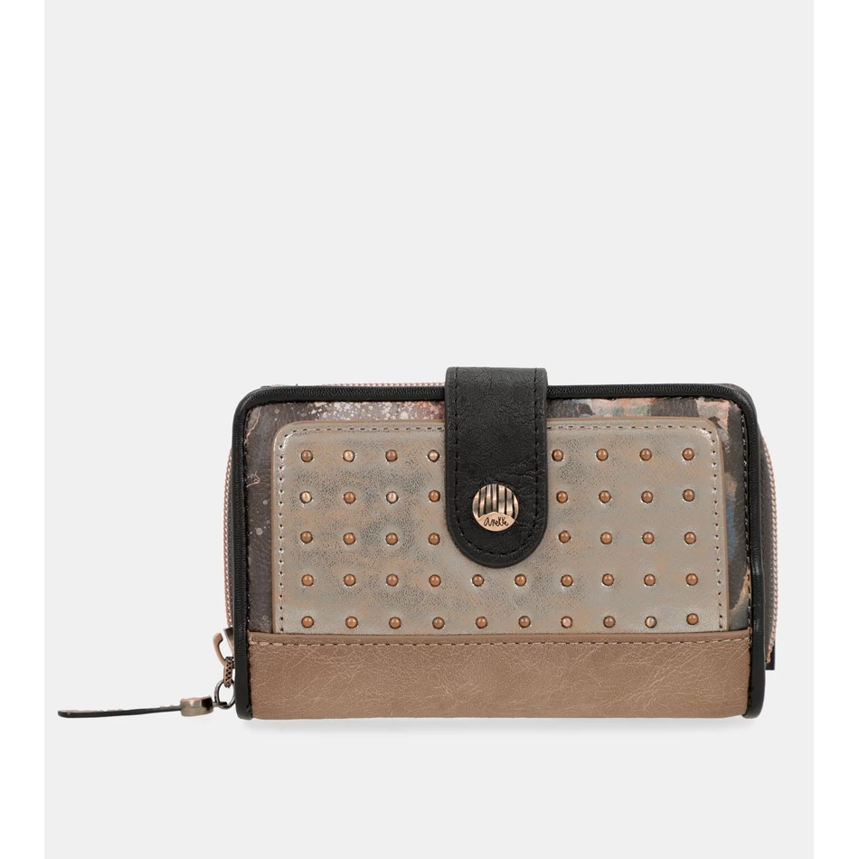 Anekke Shōen среден черен портфейл с Rfid