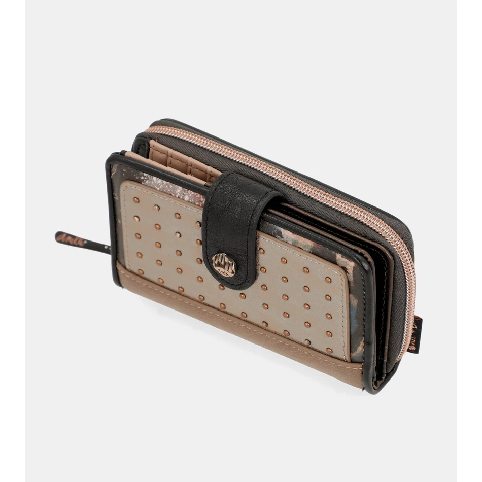 Anekke Shōen среден черен портфейл с Rfid