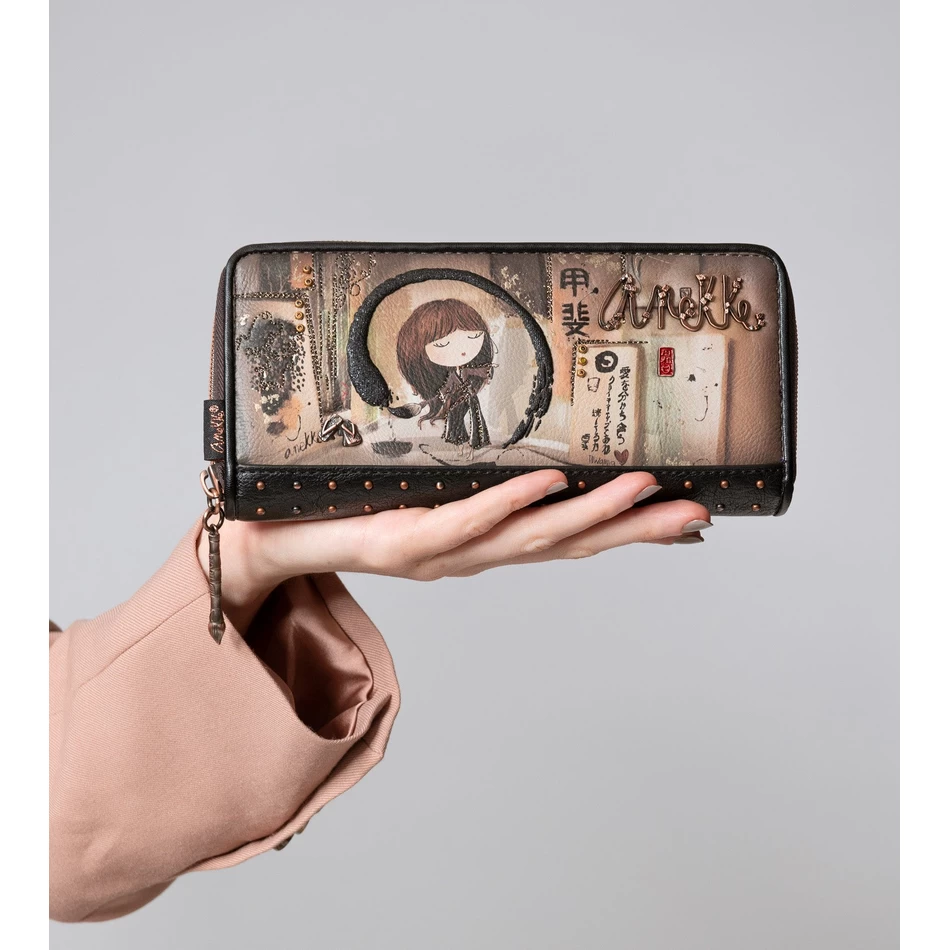 アネッケ松園 ラージ ブラック RFID ウォレット