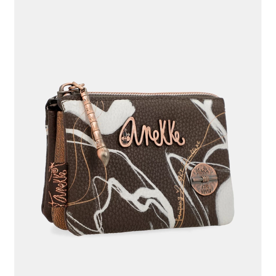 Anekke Nature Shodō brown 3 compartment purse