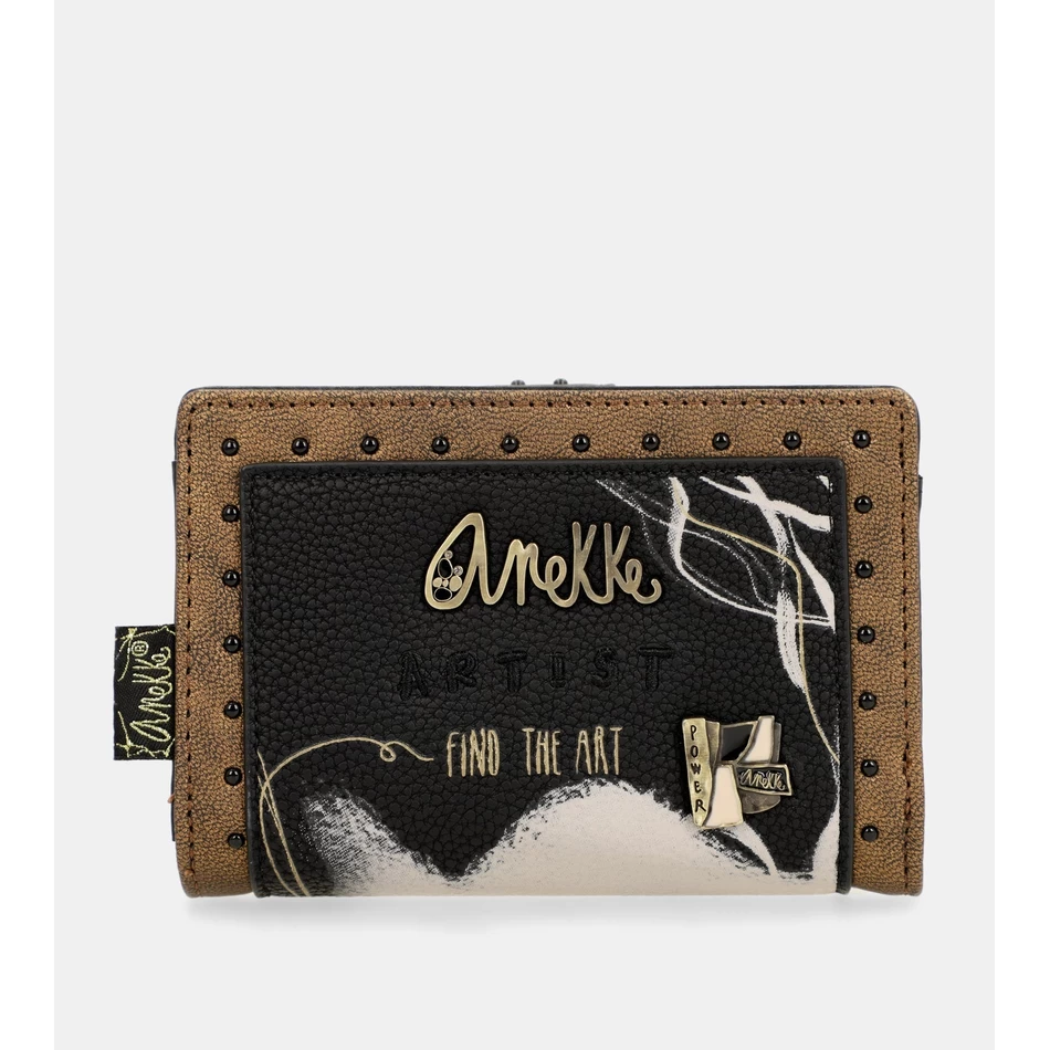 Anekke Nature Shodō Fekete Rugalmas Rfid Pénztárca