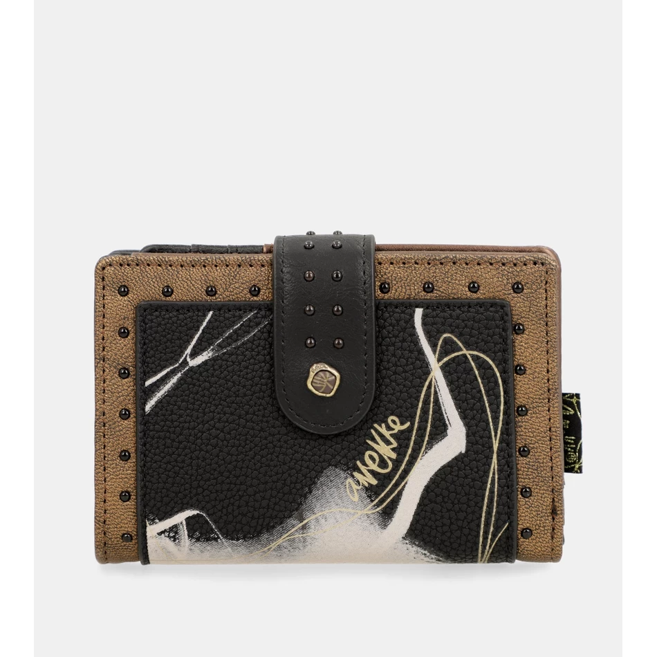 Anekke Nature Shodō Fekete Rugalmas Rfid Pénztárca