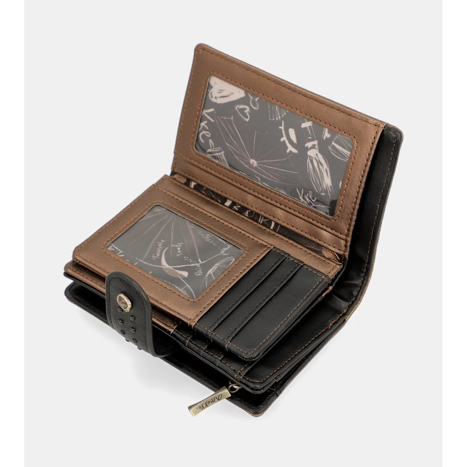 Anekke Nature Shodō Fekete Rugalmas Rfid Pénztárca