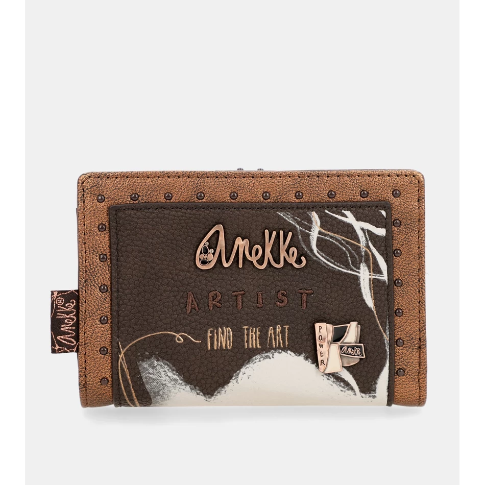 Anekke Nature Shodō Bruine Flexibele Rfid-portemonnee