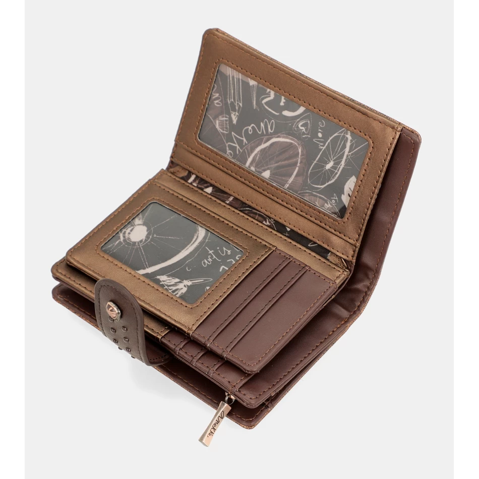 Anekke Nature Shodō Bruine Flexibele Rfid-portemonnee