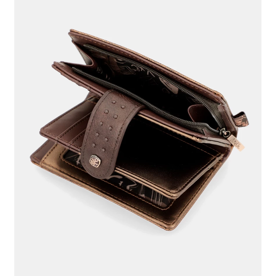 Anekke Nature Shodō Bruine Flexibele Rfid-portemonnee