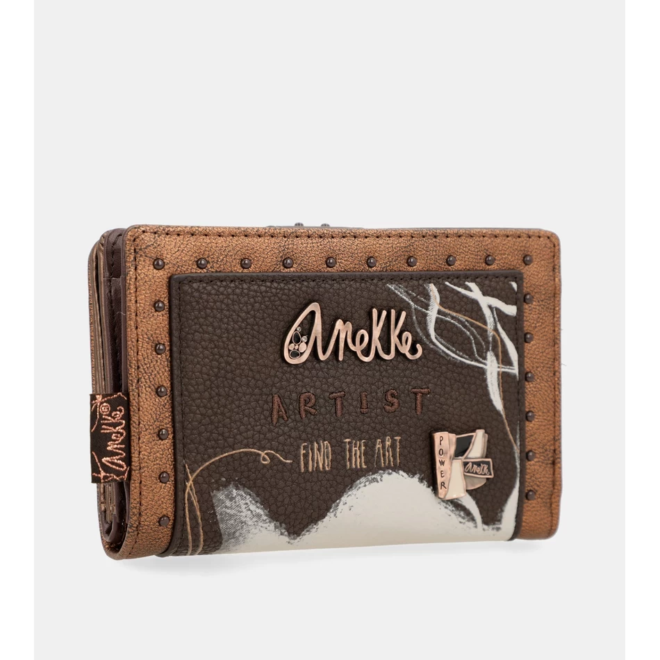 Anekke Nature Shodō brown flexible RFID wallet
