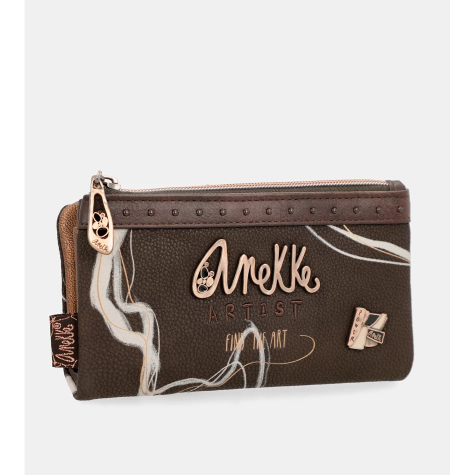 Anekke Nature Shodō Bruin Rfid Flexi Portemonnee Bruin