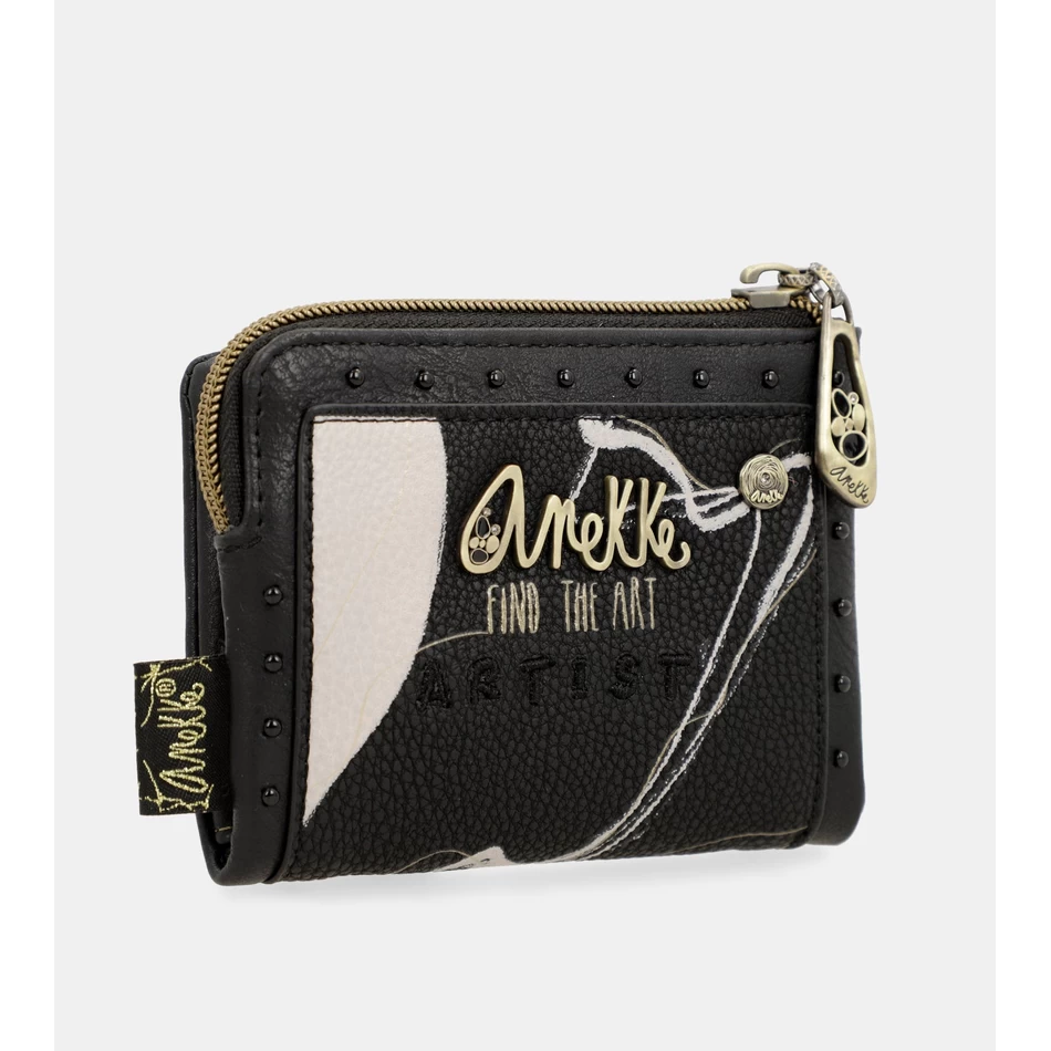 Anekke Nature Shodo, маленький черный кошелек с RFID-кодом