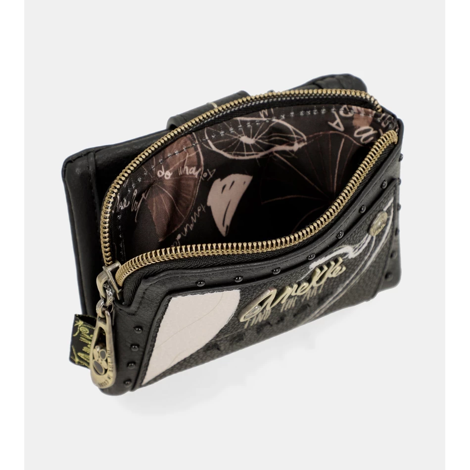 Anekke Nature Shodo, маленький черный кошелек с RFID-кодом