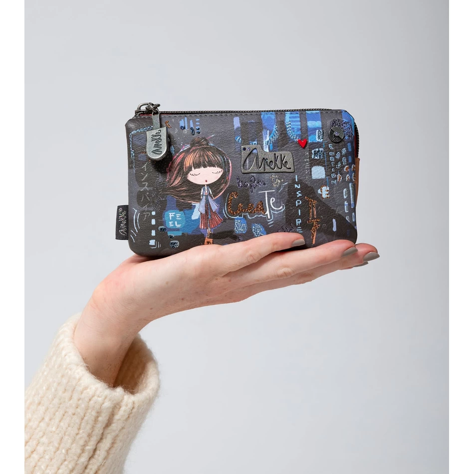 Anekke Eigentijdse Portemonnee Met Drie Compartimenten