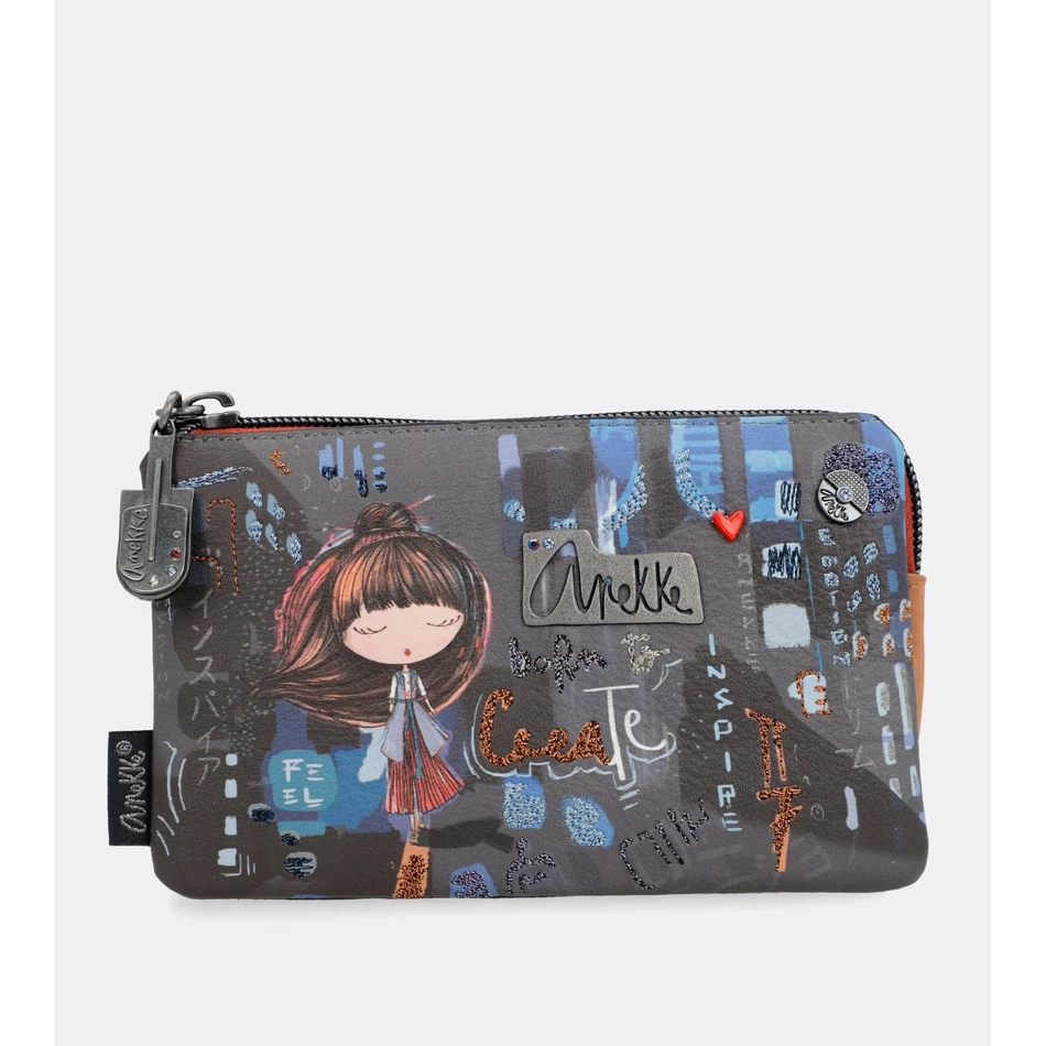 Anekke Eigentijdse Portemonnee Met Drie Compartimenten