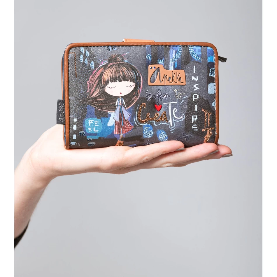 Anekke Eigentijdse Medium Rfid-portemonnee Eigentijds