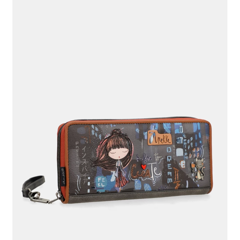 محفظة Anekke المعاصرة الكبيرة المنقوشة بتقنية تحديد الهوية بموجات الراديو